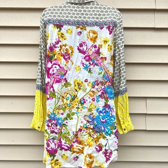 *** Aratta Silent Journey Boho Embroidered Print Top Size S (D) - Picture 8 of 15